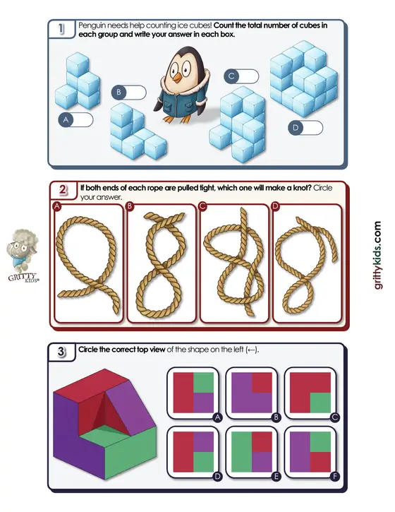 First page of 12 free farm puzzle pages for ages 6 to 10