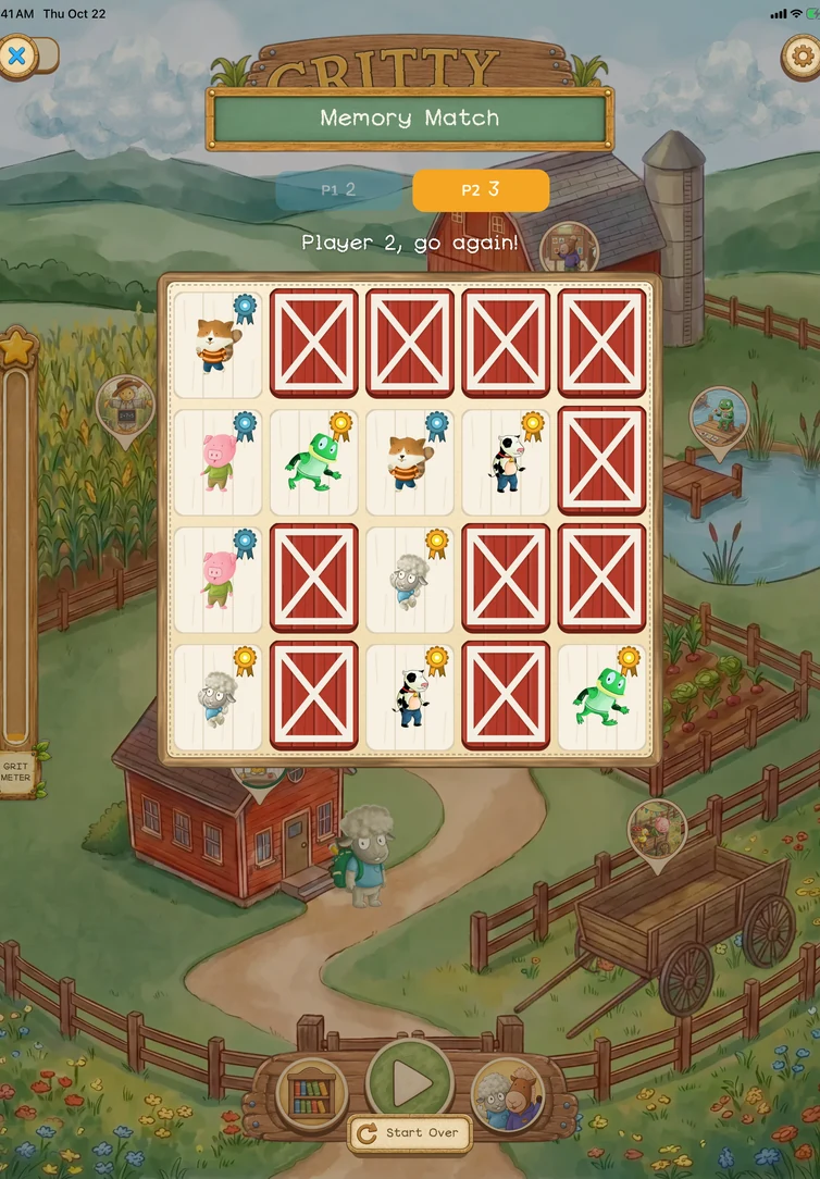 Two-player Memory Match game by the barn